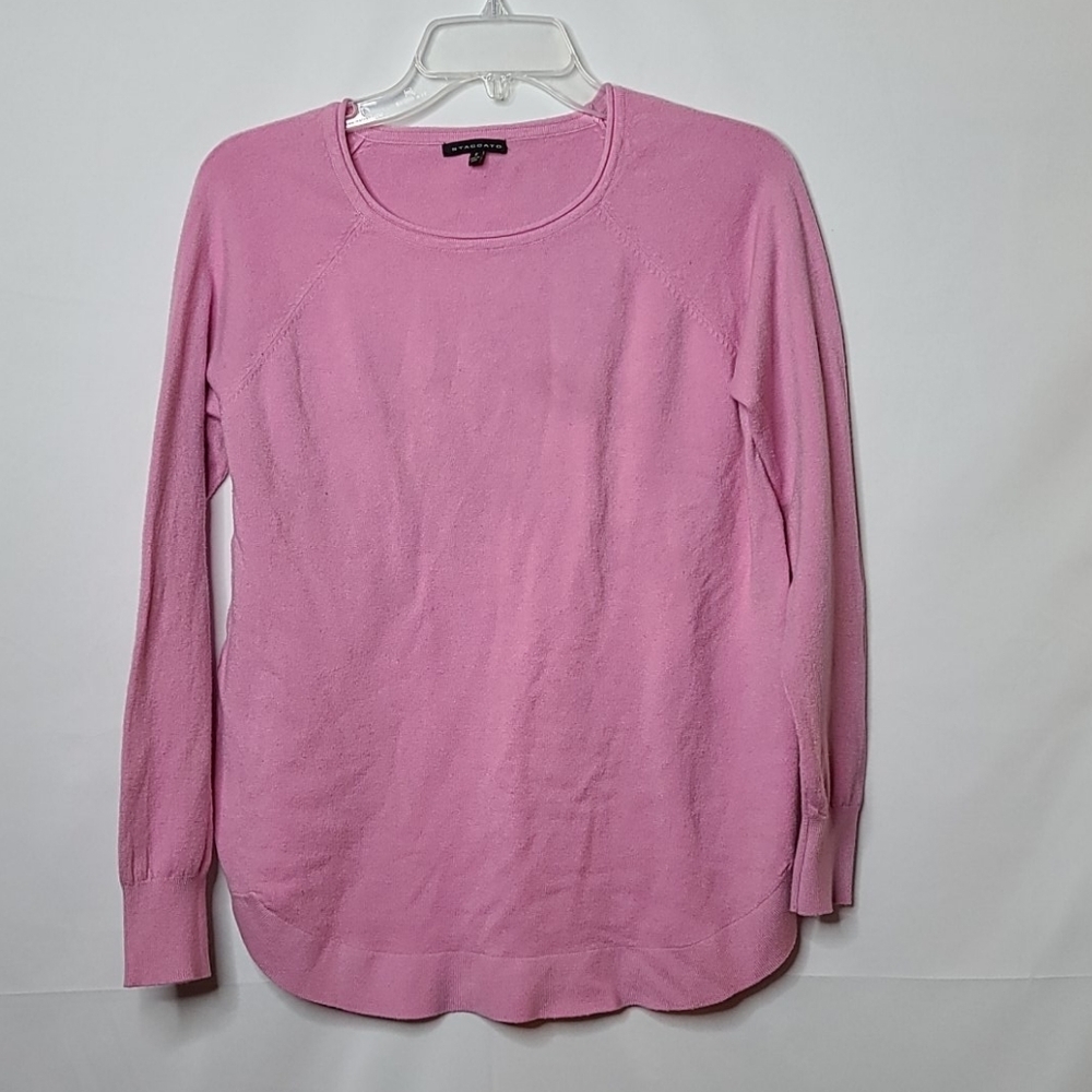 Staccato pink long sleeve crew neck soft sweater S